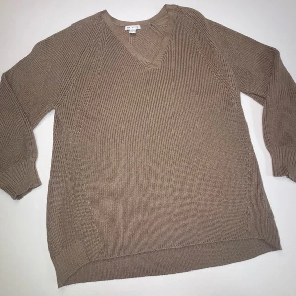 Athleta Hanover V Neck Sweater | Brown Size XL - Picture 4 of 10